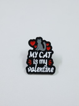 Значок металлический iLikeGift "The cat is My Valentine"