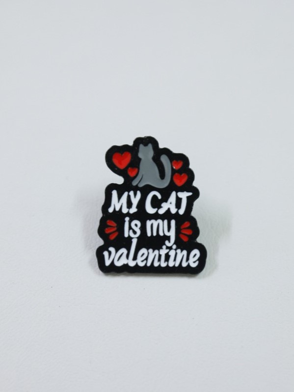 Значок металлический iLikeGift &quot;The cat is My Valentine&quot; 