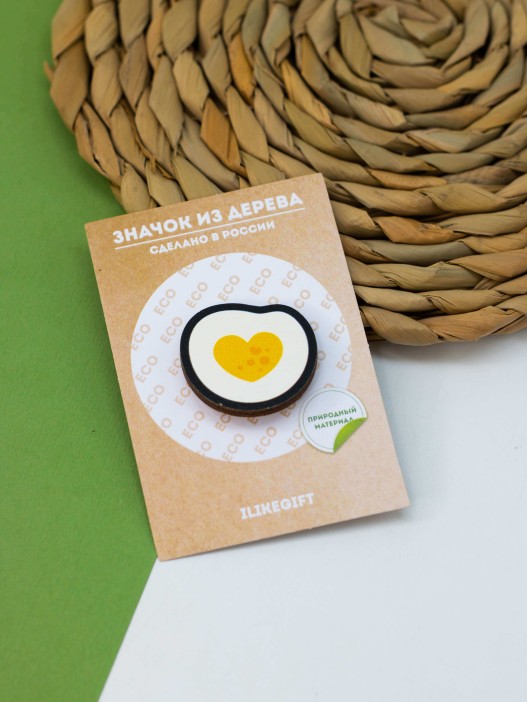 Значок ECO из дерева EGG 