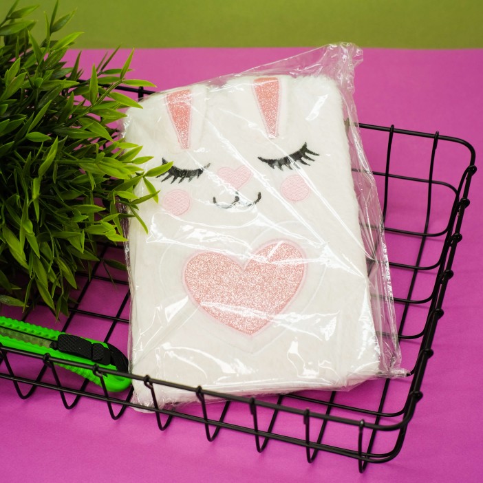 Блокнот плюшевый «Hare», white, 21,5х15 см, плотность 70 гр. 
