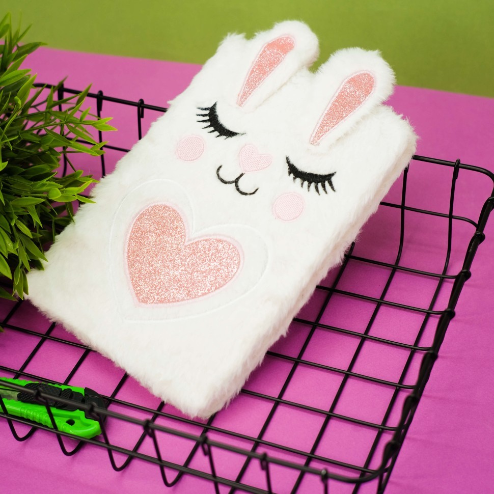Блокнот плюшевый «Hare», white