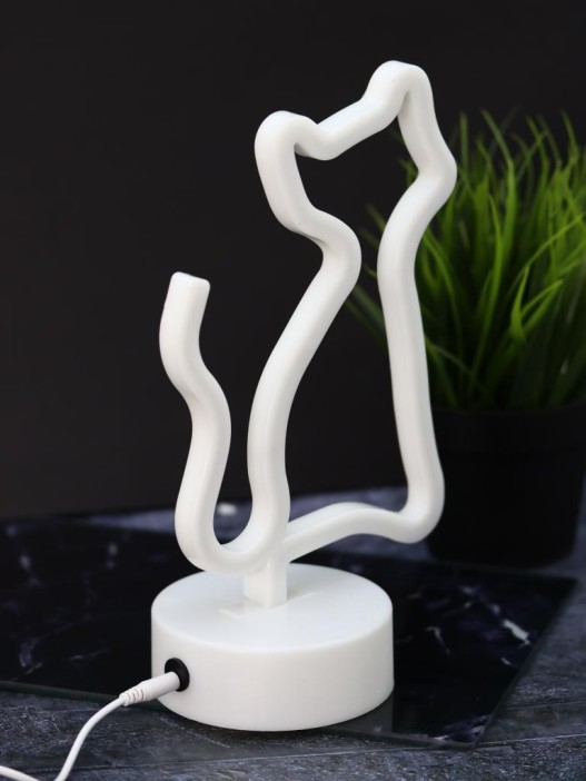 Неоновый LED ночник настольный &quot;Cat&quot;, розовое свечение (24х16 см) 