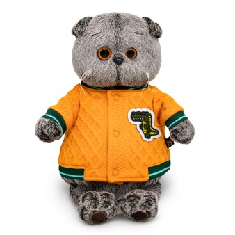 Мягкая игрушка "Кот Басик в бомбере с крокодилом" (19 см)