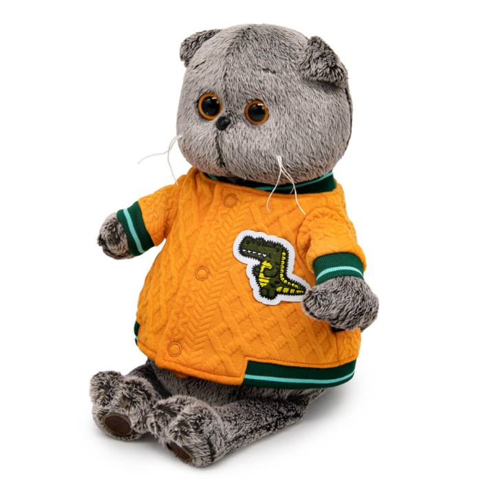 Мягкая игрушка &quot;Кот Басик в бомбере с крокодилом&quot; (19 см) 