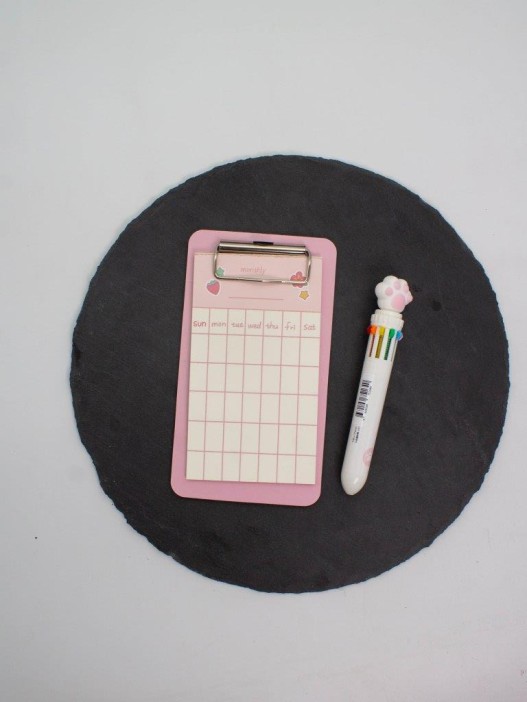 Блок для заметок с зажимом &quot;Cute month&quot;, 30 л. 10*18 см 