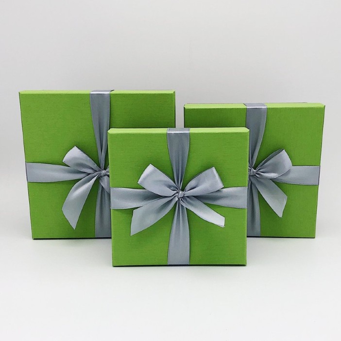 Набор коробок 3в1 "Серый/зелёное яблоко" 