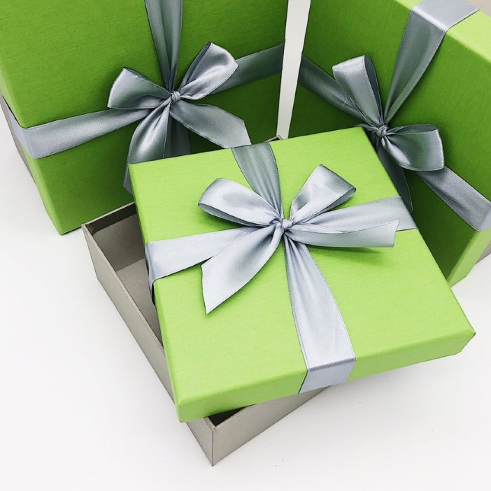 Набор коробок 3в1 "Серый/зелёное яблоко" 