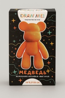 Алмазная мозаика на фигурке Draw Me! "Оранжевый мишка", (23*14*9,5 см)