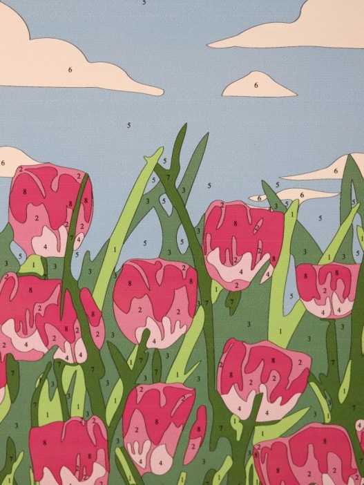 Картина по номерам на подрамнике Draw Me! «Tulip field», (20*20 см) 