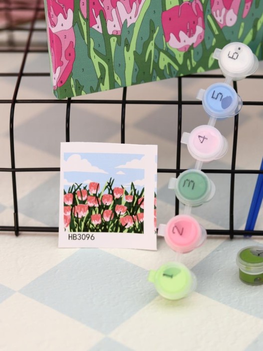 Картина по номерам на подрамнике Draw Me! «Tulip field», (20*20 см) 