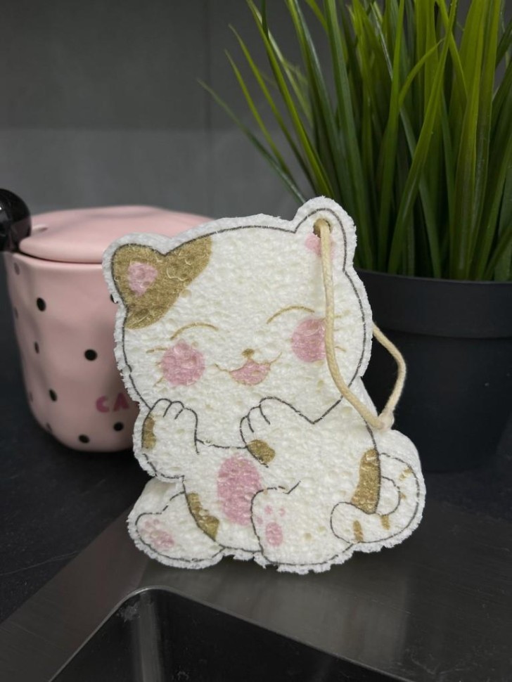 ЭКО губка для посуды "Funny kitty"
