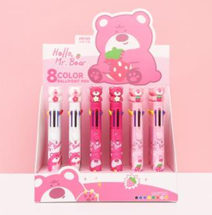 Разноцветная ручка 8 в 1 &quot;Hello, Mr. Bear&quot;, white 