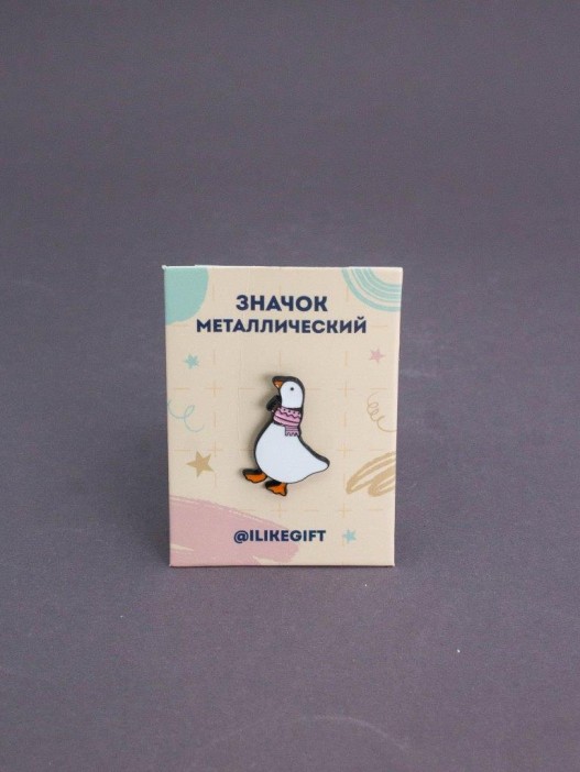 Значок металлический iLikeGift &quot;Goose and scarf&quot; 