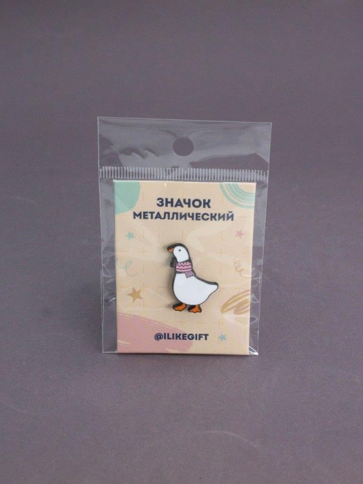 Значок металлический iLikeGift &quot;Goose and scarf&quot; 