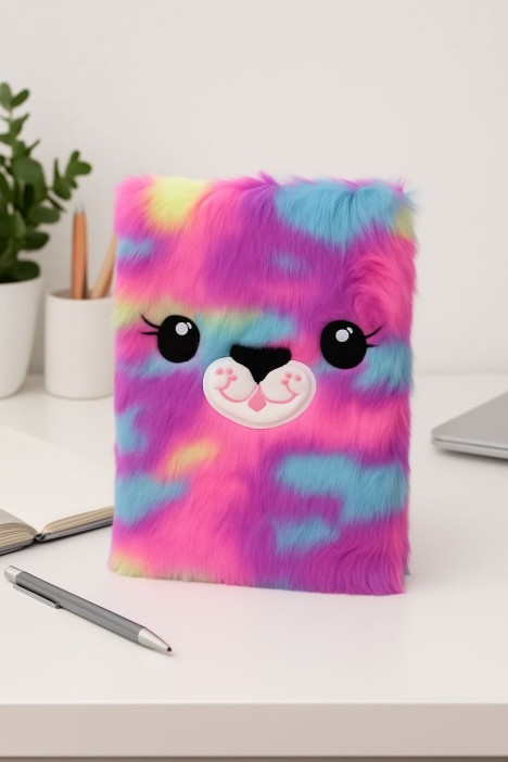 Блокнот плюшевый &quot;Rainbow lama&quot;, bright, 21,5х15 см, плотность 80 гр. 
