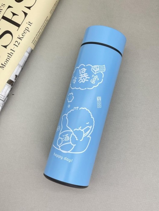 Термос с датчиком температуры «Nice animal», blue (500 ml) 