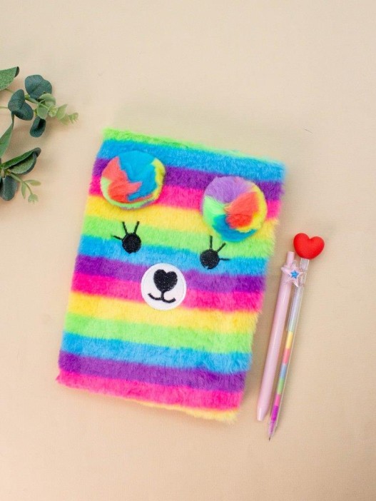 Блокнот плюшевый «Rainbow mouse», rainbow, 21,5х15 см, плотность 70 гр. 