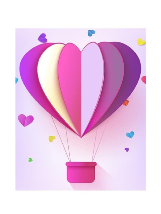 Алмазная мозаика без подрамника "Воздушный шар", 15х20 см 