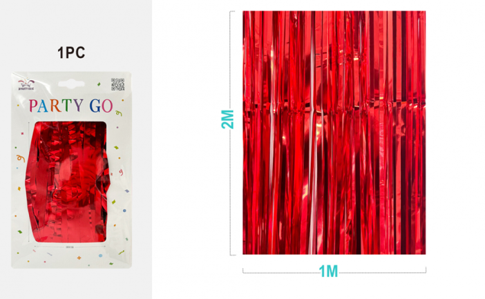 Праздничный занавес, дождик для фотозоны &quot;Rain&quot;, red (100*200 см) 