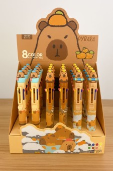 Разноцветная ручка 8 в 1 "Capybara with duck" mix, шоу-бокс 24 шт.
