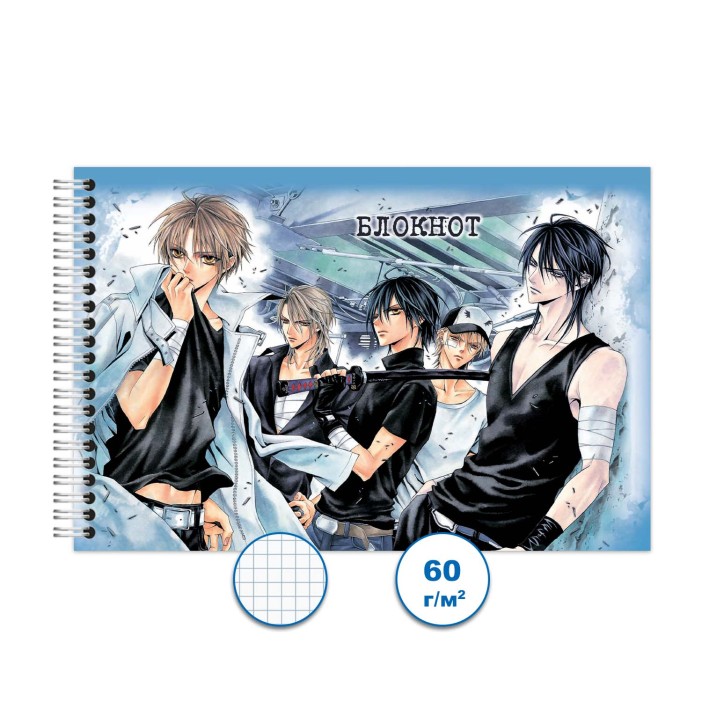 Блокнот на спирали &quot;Аниме герои 4&quot;, 48л, mix (10х15 см) 