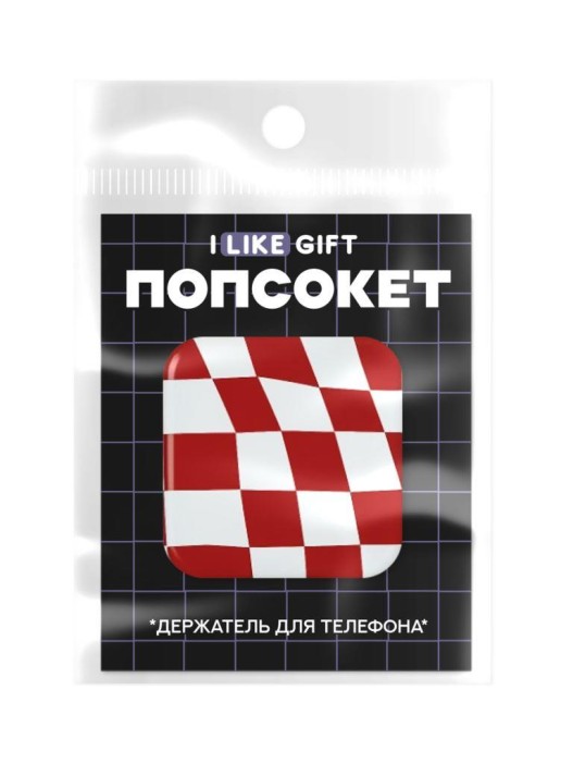 Попсокет-зеркало iLikeGift «Checkered», bordeaux 