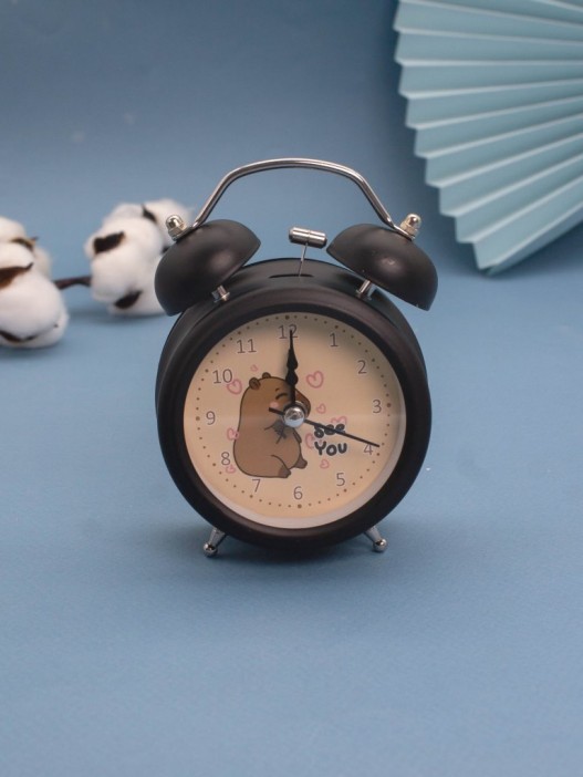 Часы-будильник «Capybara, see you», black  (12,5х9 см) 