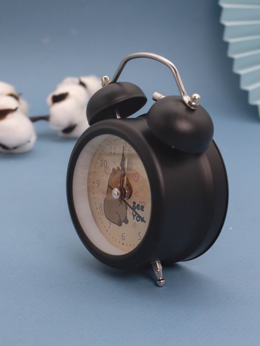 Часы-будильник «Capybara, see you», black  (12,5х9 см) 