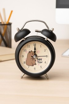 Часы-будильник «Capybara, see you», black (12,5х9 см)