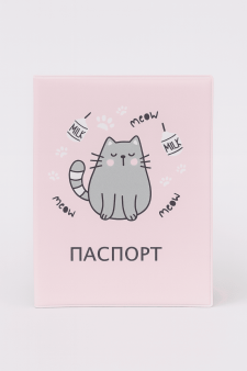 ОБЛОЖКА ДЛЯ ПАСПОРТА "Meow cat", плотность 600 мкм