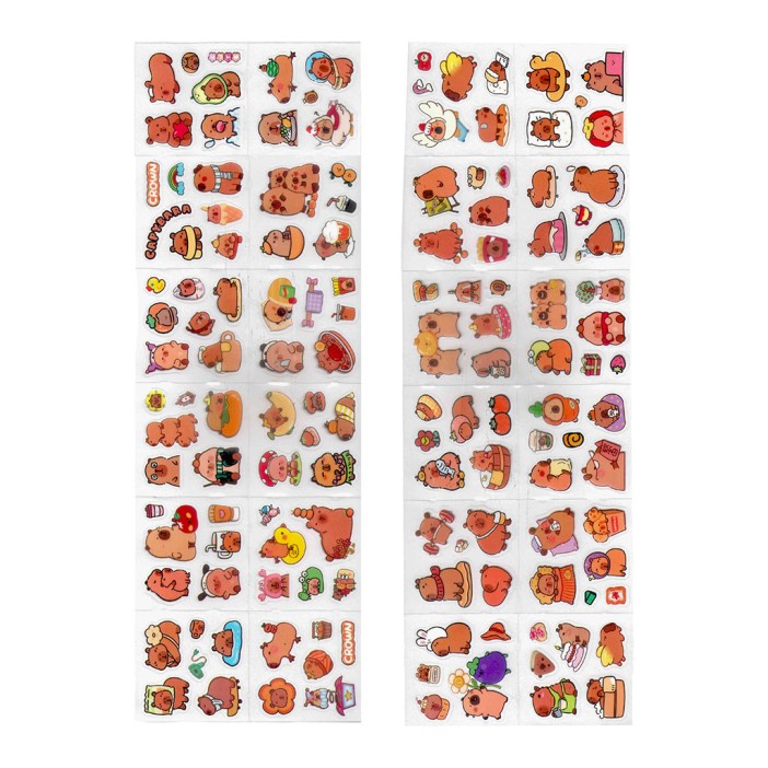 Набор наклеек из ПВХ "Капибара" 96л, (размер коробки 16,7*16,7*1,8см) 