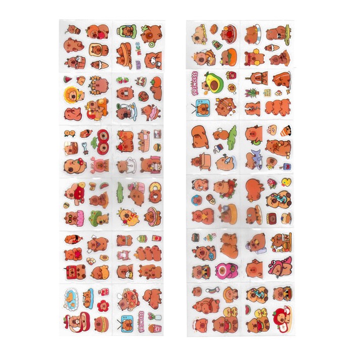 Набор наклеек из ПВХ "Капибара" 96л, (размер коробки 16,7*16,7*1,8см) 