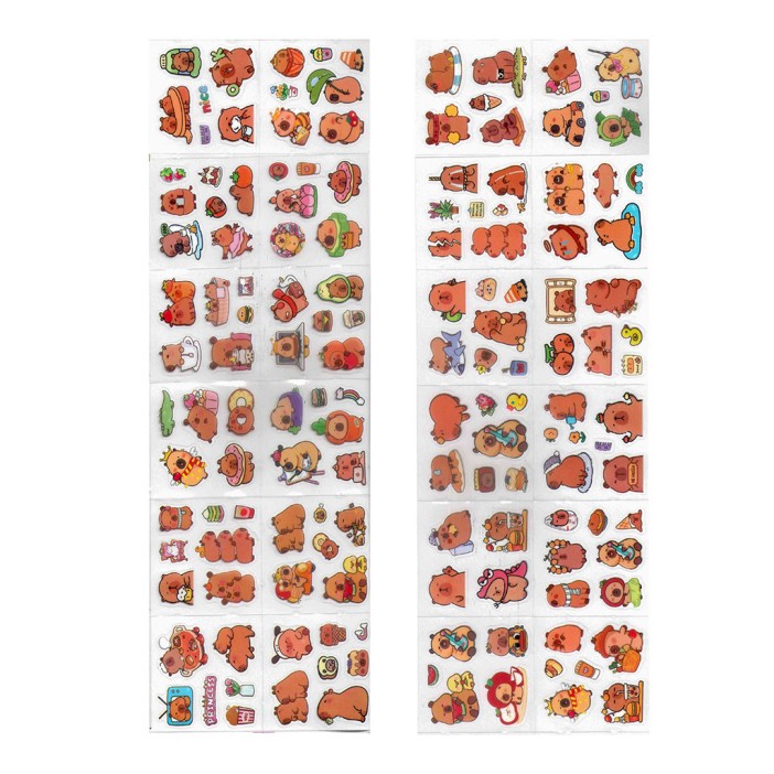 Набор наклеек из ПВХ "Капибара" 96л, (размер коробки 16,7*16,7*1,8см) 