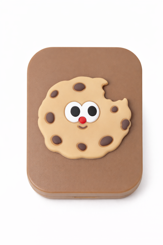 Зеркало с расческой "Печенька", коричневое 