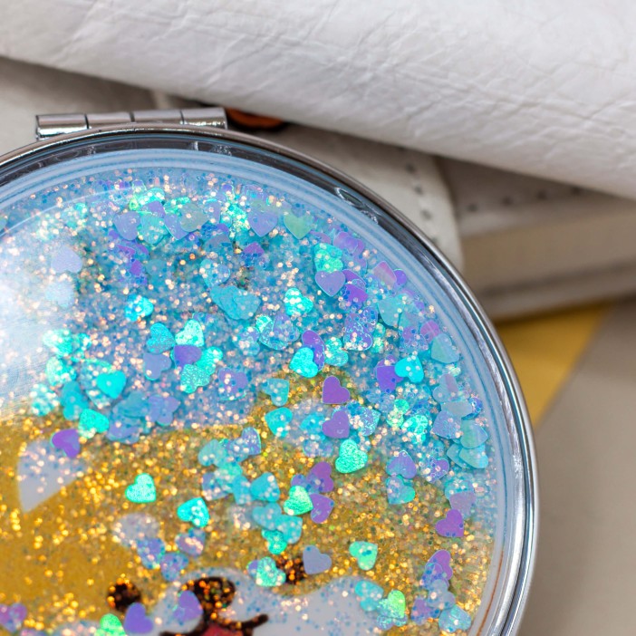 Зеркало-шейкер раскладное "Friend corgi", blue (7*7 см) 