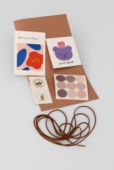 Упаковочный набор д/подарков(2 листа+лента+открытка+5 наклеек) "Cozy reflections",50x70см