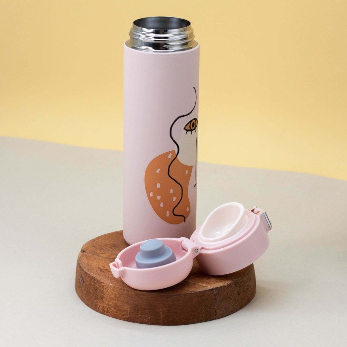 Термос "Leaves", pink  (450 ml) 