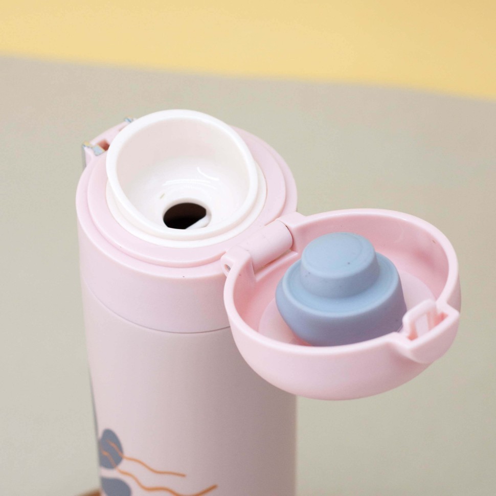 Термос "Leaves", pink  (450 ml)