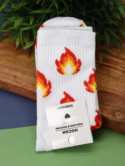 Носки женские "Fire", р. 35-40, белый 