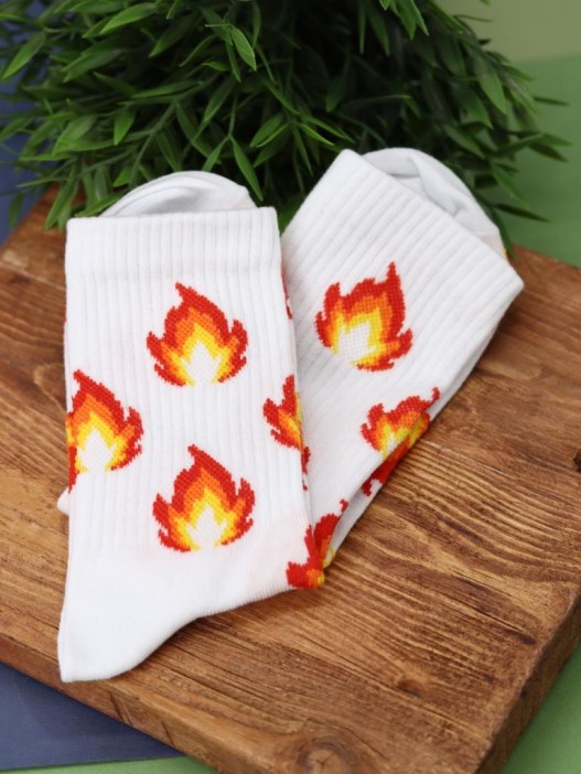 Носки женские "Fire", р. 35-40, белый 