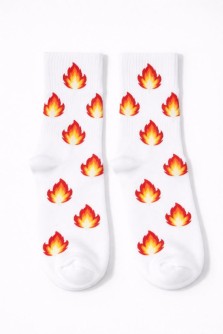 Носки женские "Огонь", р. 35-40, белые