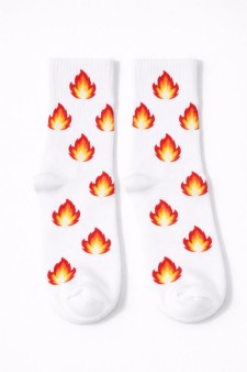 Носки женские "Огонь", р. 35-40, белые