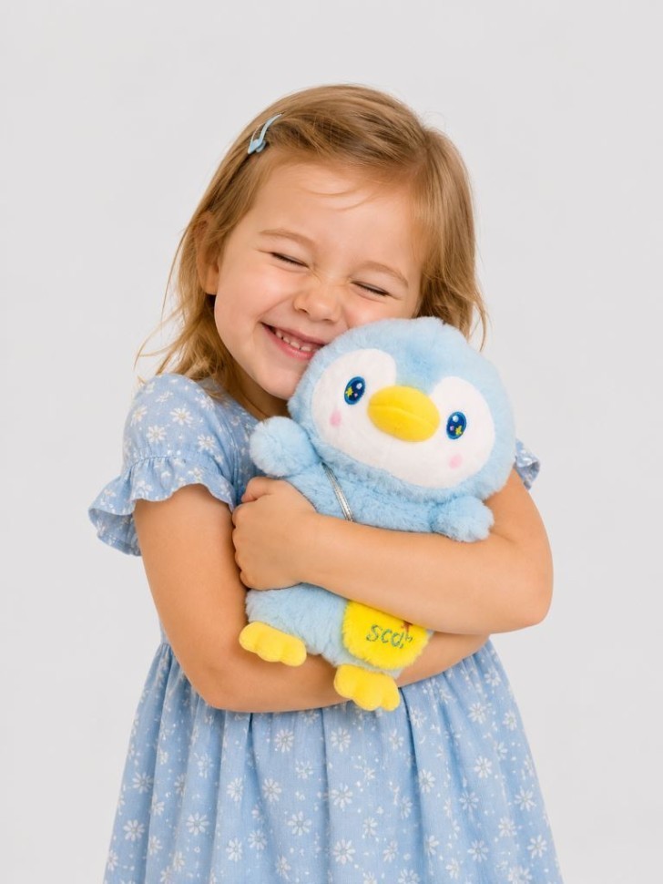 Мягкая игрушка (3+) "Пингвин", синяя, 22 см