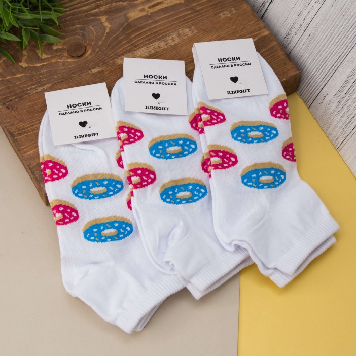 Носки женские "Donuts colored", р. 35-40 