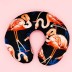 Подушка для шеи "Pink flamingo", black 