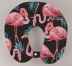 Подушка для шеи "Pink flamingo", black 