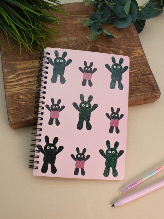 Блокнот на спирали (А5) &quot;Bunny hello&quot;, pink (14.5*21) 