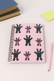 Блокнот на спирали (А5) "Bunny hello", pink (14.5*21)