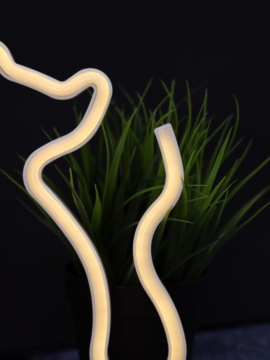 Неоновый LED ночник настольный "Cat", тёплое свечение (24х16 см) 