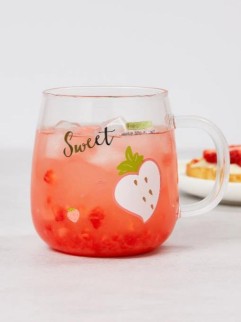 Кружка стеклянная &quot;Love in strawberries&quot;, white (470 мл)